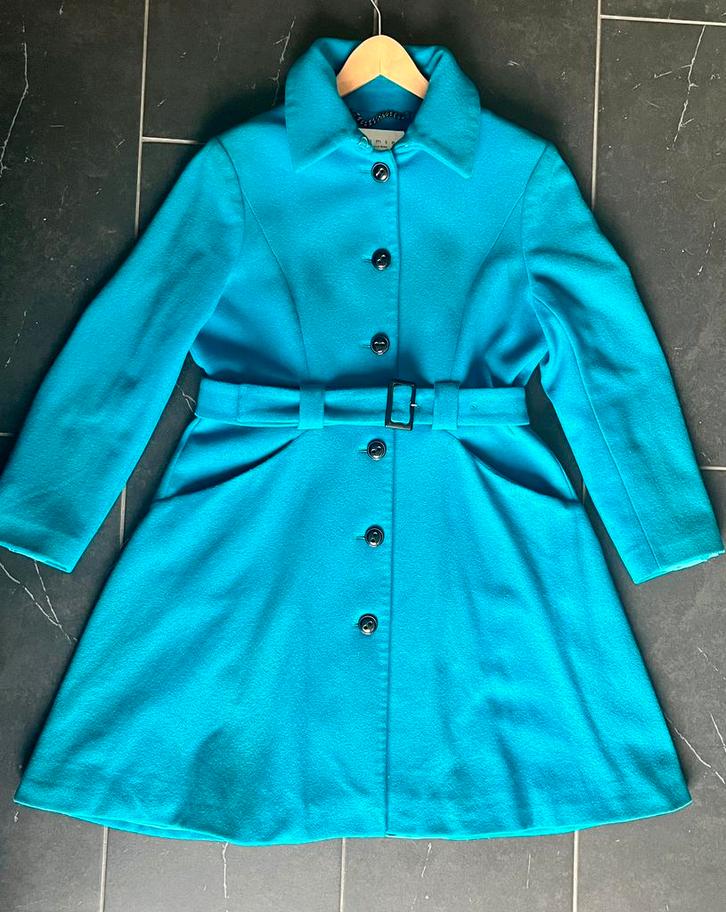 Damsel in a dress wol cashmere jas maat L, Kleding | Dames, Jassen | Winter, Zo goed als nieuw, Maat 42/44 (L), Blauw, Ophalen of Verzenden