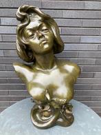 brons buste beeld van Elisa Jonkers 1857-1935 Vlaams actrice, Ophalen, Brons