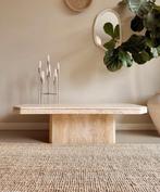 Vintage Travertin Salontafel - Stijlvol en Tijdloos, Overige materialen, Ophalen of Verzenden, Zo goed als nieuw, Modern