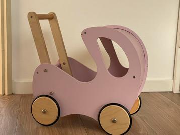 Playwood houten poppenwage roze beschikbaar voor biedingen
