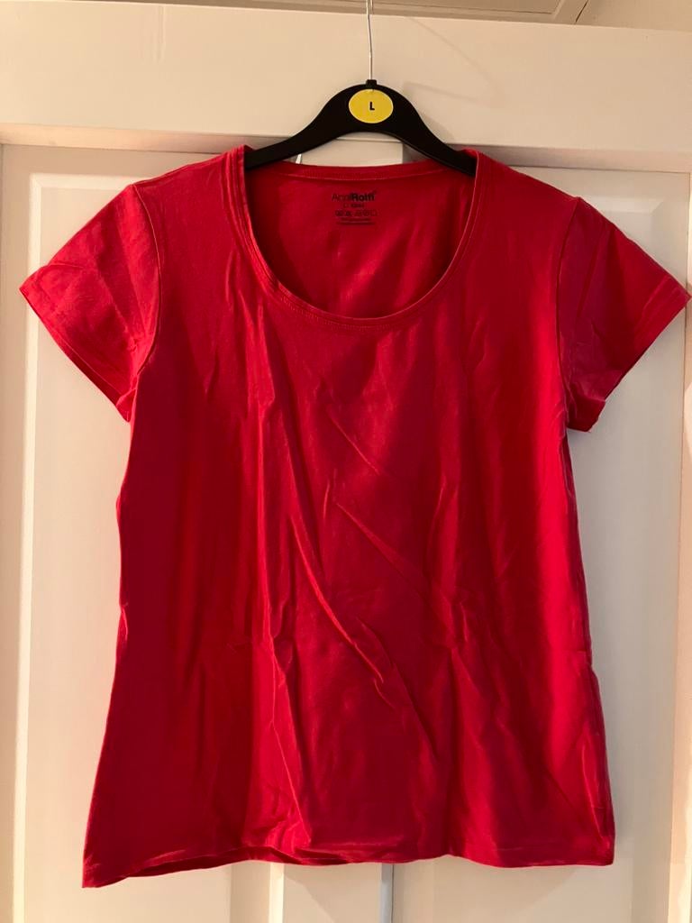 Nieuw =rood t shirt korte mouwen =Anni Rolfi/L, Maat 42/44 (L), Nieuw, Ophalen of Verzenden, Korte mouw