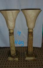 2 zware schemerlampen, doorsnee 17H49cm, Ophalen of Verzenden, Gebruikt, Overige materialen, Minder dan 50 cm