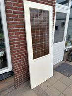 Schuifdeur met glas in lood raam, Doe-het-zelf en Verbouw, Deuren en Horren, Ophalen, Gebruikt, 80 tot 100 cm, Binnendeur
