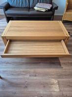 Salontafel met groot lade salon tafel eiken massief blank, Ophalen, Gebruikt, 100 tot 150 cm, Klassiek
