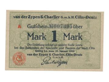 Duitsland 1 Mark 1919 Noodgeldbon Cöln-Deutz  beschikbaar voor biedingen