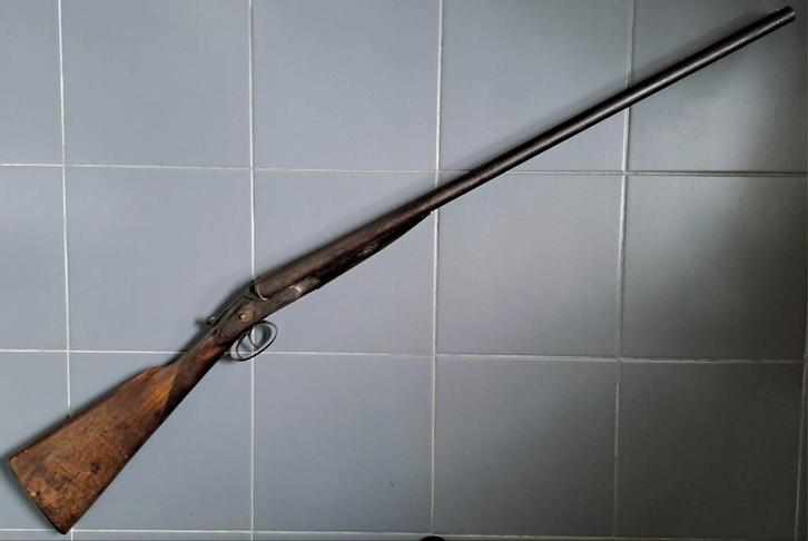 Antiek Brits hagel geweer kal 12 zwartkruit opknapper, Antiek en Kunst, Antiek | Overige Antiek, Ophalen of Verzenden
