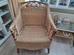 Rieten fauteuil, Huis en Inrichting, Fauteuils, Ophalen of Verzenden, Gebruikt, 75 tot 100 cm, 50 tot 75 cm