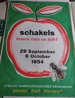 Oud Affiche 'Schakels tussen tuin en tafel' 1954, Ophalen of Verzenden, A1 t/m A3, Reclame, Rechthoekig Staand