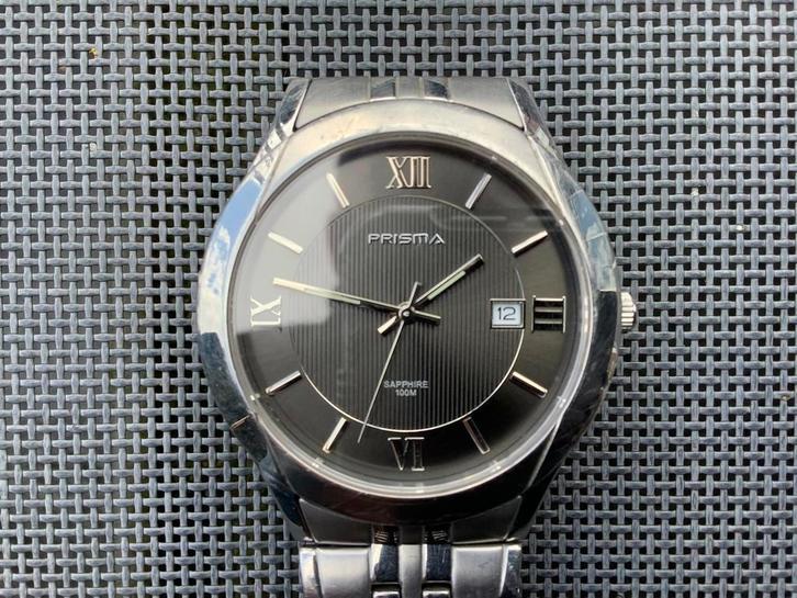 Prisma heren horloge - sapphire glass, water resistant, Sieraden, Tassen en Uiterlijk, Horloges | Heren, Zo goed als nieuw, Polshorloge