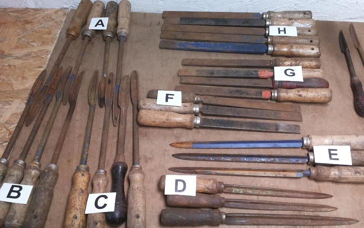 Schraapstalen lepel plat driehoek etc Gedore Walter etc, Doe-het-zelf en Verbouw, Gereedschap | Handgereedschap, Gebruikt, Ophalen of Verzenden