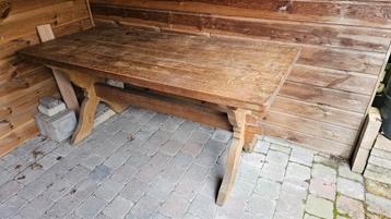 Massief eiken tafel, 177 x 76,5  75 hoog beschikbaar voor biedingen