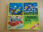 3 Smurfen puzzels in 1 doos, Feest bij de Smurfen, Verzamelen, Smurfen, Ophalen of Verzenden, Gebruikt, Verschillende Smurfen