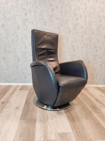 Blauw leren design relax fauteuil handmatig  beschikbaar voor biedingen