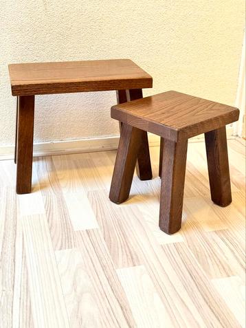Set van 2 Brutalistische Bijzettafels, Vintage Retro Stijl beschikbaar voor biedingen