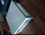Witte Salontafel met Glasplaat - 84x84cm, Ophalen, Gebruikt, 50 tot 100 cm, Vierkant