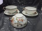 Antieke Chinese Theekopjes met Schotels (3 stuks), Antiek en Kunst, Ophalen of Verzenden