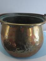 antieke geel KOPEREN KETEL met HENGSEL, Antiek en Kunst, Antiek | Koper en Brons, Ophalen of Verzenden, Koper