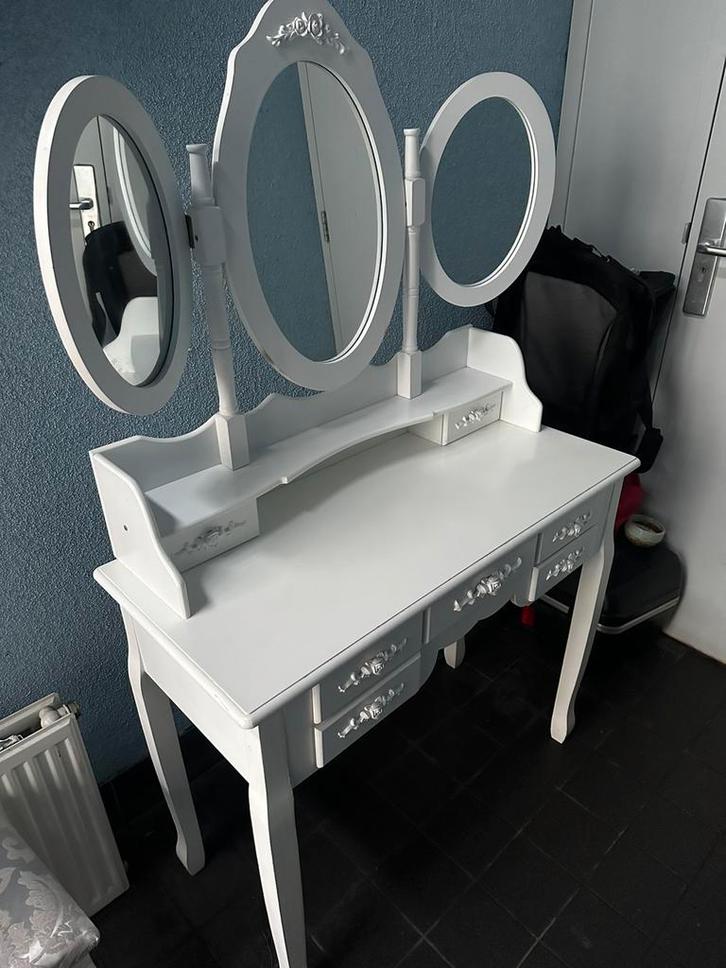 Witte kaptafel, Huis en Inrichting, Tafels | Kaptafels, Gebruikt, Minder dan 100 cm, 50 tot 100 cm, Ophalen of Verzenden