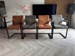 4 industriële eetkamerstoelen van Goossens, Ophalen, 75 m² of meer, Zo goed als nieuw, Tapijttegels