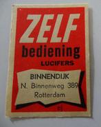 Zelfbediening    BINNENDIJK    ROTTERDAM, Verzamelen, Rookartikelen, Aanstekers en Luciferdoosjes, Verzenden, Gebruikt, Luciferdoosjes of -merken