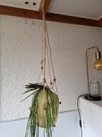 Groene glazen vaas in touw, Ophalen, Gebruikt, Overige materialen