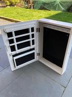 leuk sieradenkastje met spiegel, Ophalen, Gebruikt, Wit, Hardcase