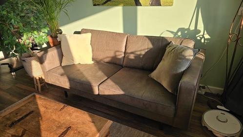 Groene Woood bank Indy 2,5 zits eco leer, Huis en Inrichting, Banken | Bankstellen, Gebruikt, Rechte bank, Tweepersoons, 150 tot 200 cm