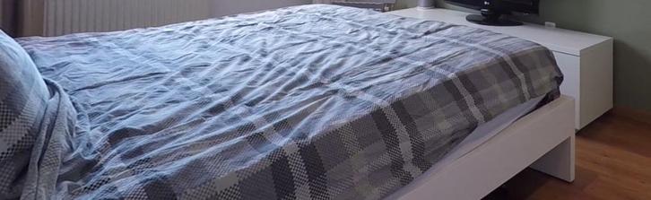 Ledikant 180x200cm, lattenbodem & 2 nachtkastjes, Huis en Inrichting, Slaapkamer | Bedden, Gebruikt, Tweepersoons, 180 cm, 200 cm