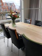 Designerstoelen HVS Leer 6 stuks, Huis en Inrichting, Ophalen, Zwart, Leer, Zo goed als nieuw
