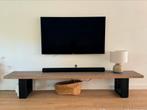 Tv-meubel robuust hout met zwart onderstel (234 X 39 cm), Ophalen, Gebruikt, 200 cm of meer, Minder dan 100 cm