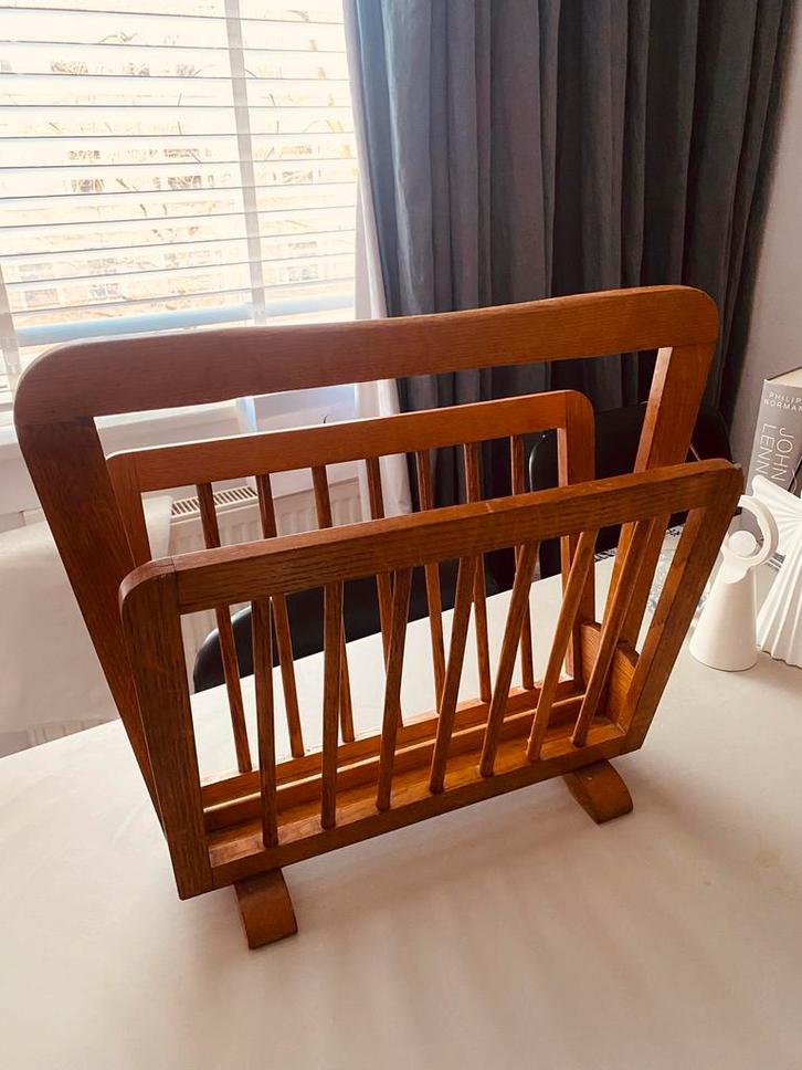 Vintage Houten Lectuurbak, Huis en Inrichting, Woonaccessoires | Krantenbakken en Lectuurbakken, Zo goed als nieuw, Ophalen of Verzenden