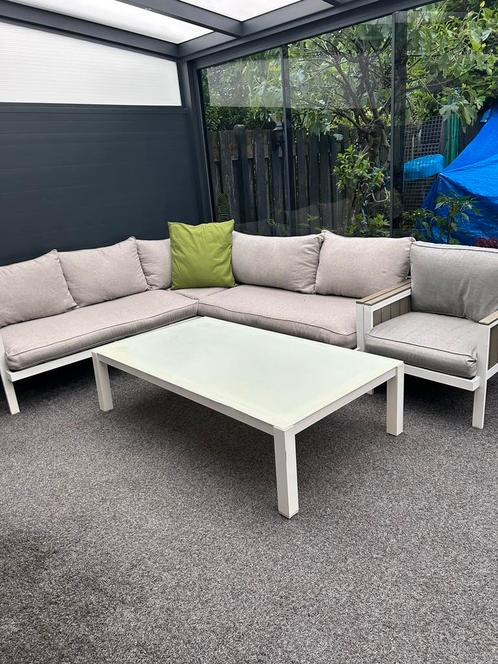 Mooie Aluminium loungeset tuin van merk: Bois Le Duc, Tuin en Terras, Tuinsets en Loungesets, Zo goed als nieuw, Aluminium, 5 zitplaatsen