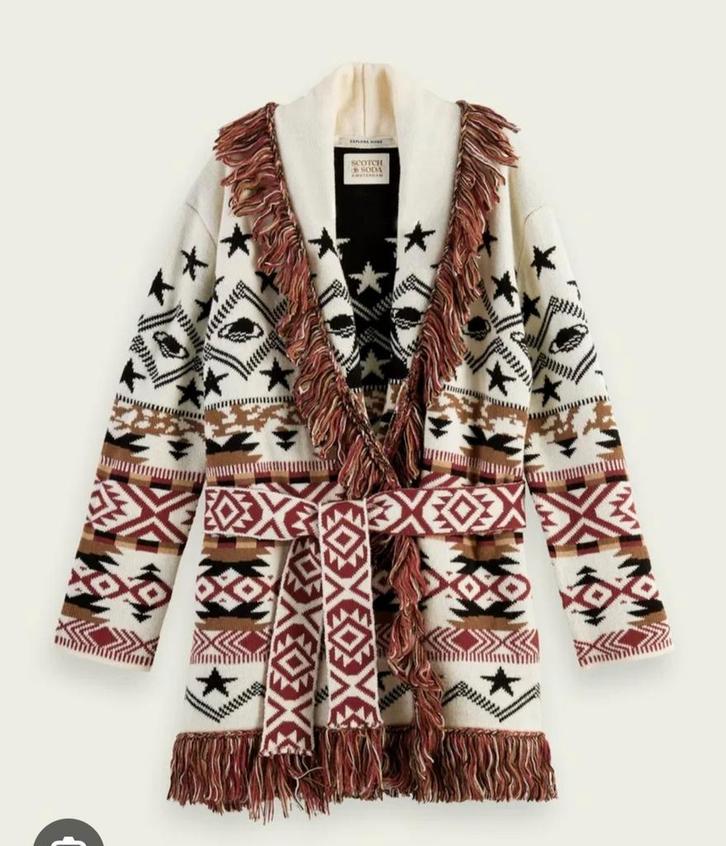 Scotch&soda jacquard geweven vest xl aztec cardigan, Kleding | Dames, Truien en Vesten, Nieuw, Maat 46/48 (XL) of groter, Overige kleuren