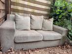 Grijze Corduroy bank met kussens GRATIS, Ophalen, Gebruikt, Driepersoons, 75 tot 100 cm