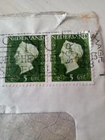 Twee gestempelde postzegels met Koningin Wilhelmina 1949, Postzegels en Munten, Postzegels | Nederland, Na 1940, Ophalen of Verzenden