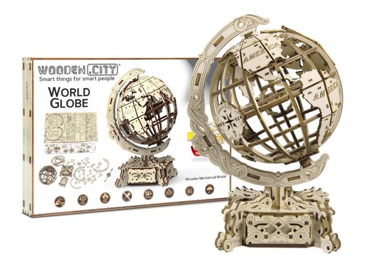 3D Houten Puzzel World Globe - DIY Wood Builds, Hobby en Vrije tijd, Denksport en Puzzels, Nieuw, Rubik's of 3D-puzzel, Minder dan 500 stukjes