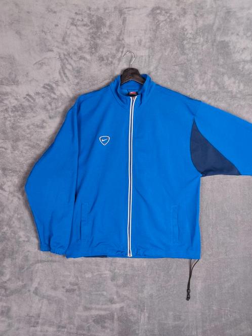Vintage Nike Trainings Jas M Track Jacket Blauw Wit 90s, Kleding | Heren, Jassen | Zomer, Zo goed als nieuw, Maat 56/58 (XL), Blauw