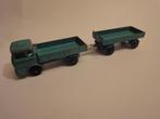 # blauwgroene Mercedes Truck/trailer matchbox No 1+2 Lesney, Ophalen of Verzenden, Gebruikt, Bus of Vrachtwagen