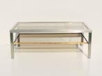 Belgochrom stijl lage tafel * Vintage 70s *, Huis en Inrichting, Gebruikt, Ophalen of Verzenden, Glas, Minder dan 50 cm