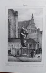 1 / Standbeeld Lauren Coster Haarlem Litho uit 1839, Ophalen of Verzenden