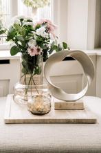Vaas Chunky – beige  12x12x25 cm / 20x20x10 cm, Overige kleuren, Nieuw, Ophalen of Verzenden, Glas