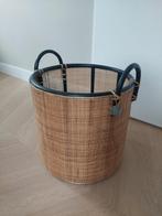 Rieten Plantenbak 1915 - Zwarte Accenten, Huis en Inrichting, Ophalen of Verzenden, Rond, Riet