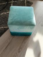 Turquoise poef met franjes, Ophalen of Verzenden