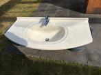 Wastafel met Grohe Kraan - 54x105cm, Doe-het-zelf en Verbouw, Sanitair, Ophalen, Gebruikt, Chroom, Wastafel
