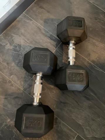15kg hexa dumbells set beschikbaar voor biedingen