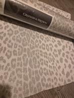 Graham&brown behang leopard White silver gamma panterprint, Ophalen of Verzenden, Minder dan 10 m², Wit, Panterprint