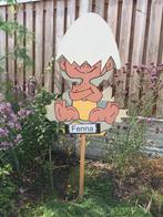 Geboortebord BABY EIERDOPJE huren babyspullen jongen meisje, Ophalen, Zo goed als nieuw, Geboortebord