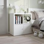 Witte KALLAX Kast Deurindeling 2 deuren expedit wit 4 vakken, 105 cm of meer, Zo goed als nieuw, Voetruimte, Minder dan 75 cm