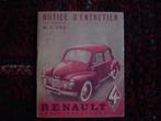 RENAULT 4 CV 1950 ? manual notice d'entretien moteur type 66, Auto diversen, Ophalen of Verzenden