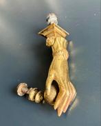 Antieke Messing Deurklopper - Handvorm, Antiek en Kunst, Antiek | Koper en Brons, Ophalen of Verzenden